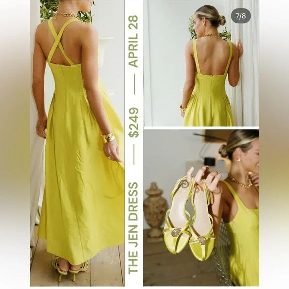 ANTONIO MELANI x MG Style A-Line Square Neck Sleeveless Dress